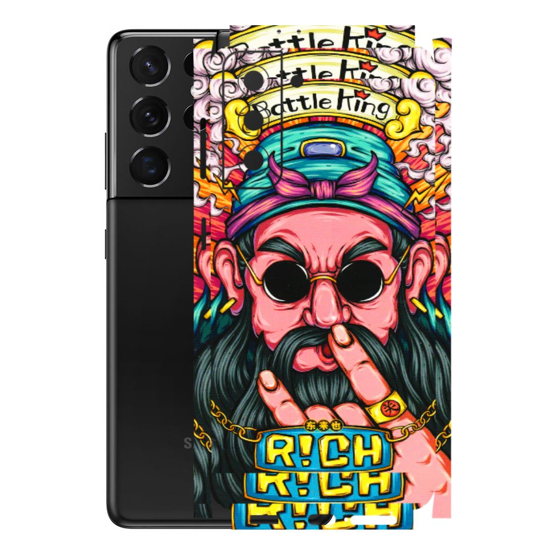 Samsung A/S Series Phone Skins (All Models) - Battle King Dude Face - 3D Embossed Finish (L-178) Samsung Galaxy S21 5G