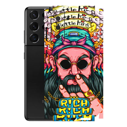 Samsung A/S Series Phone Skins (All Models) - Battle King Dude Face - 3D Embossed Finish (L-178) Samsung Galaxy S21 5G