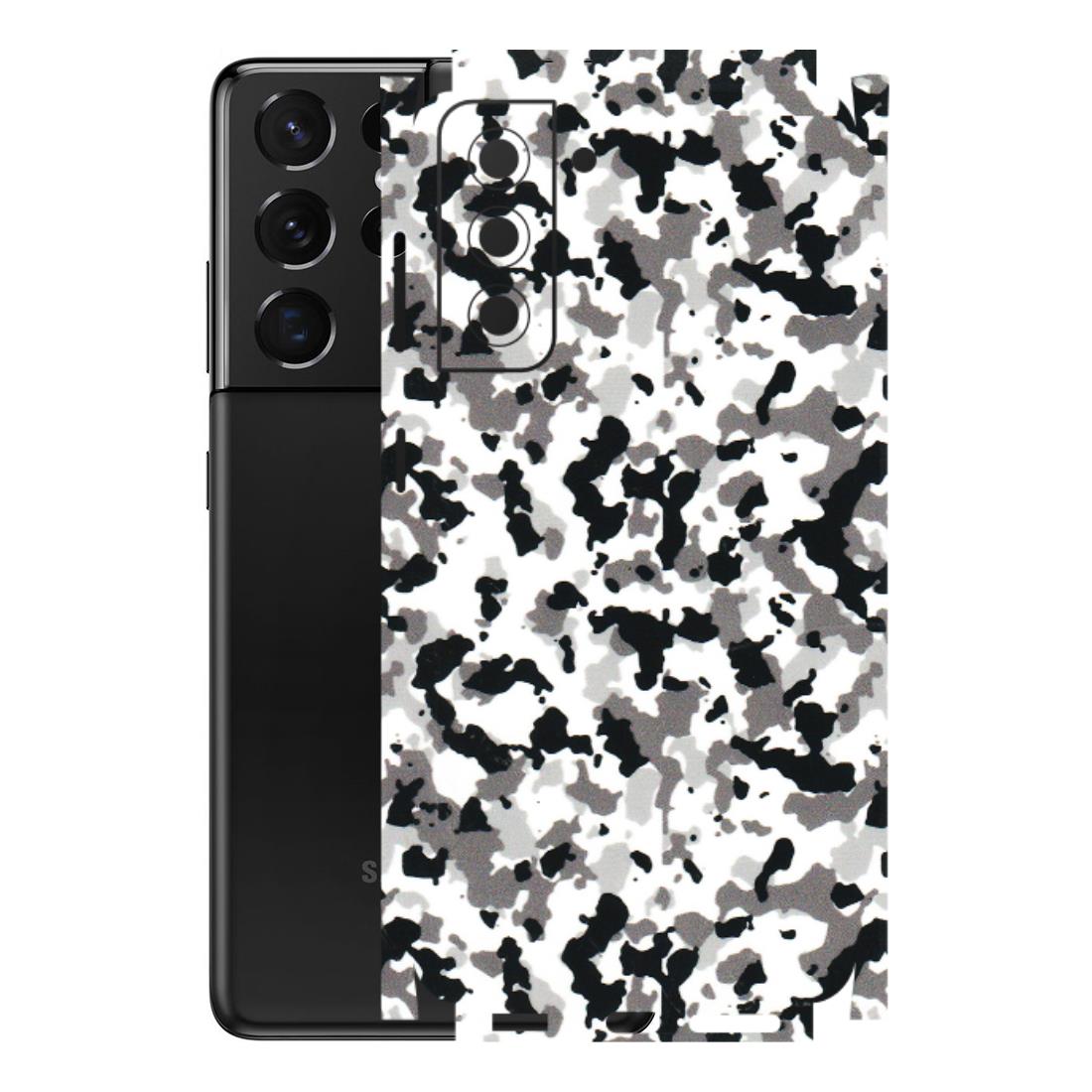 Samsung A/S Series Phone Skins (All Models) - White Black Camouflage - 3D Embossed Finish (L-18) Samsung Galaxy S21 5G