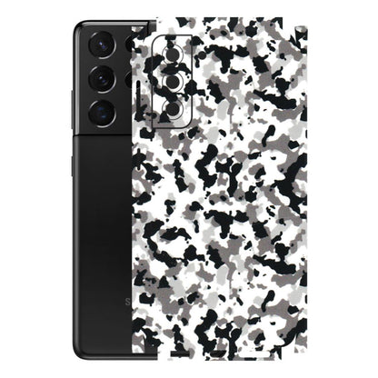 Samsung A/S Series Phone Skins (All Models) - White Black Camouflage - 3D Embossed Finish (L-18) Samsung Galaxy S21 5G
