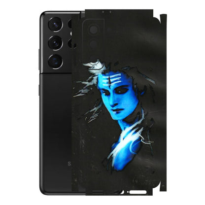 Samsung A/S Series Phone Skins (All Models) - Har Har Mahadev Blue/Black - 3D Embossed Finish (L-185) Samsung Galaxy S21 5G