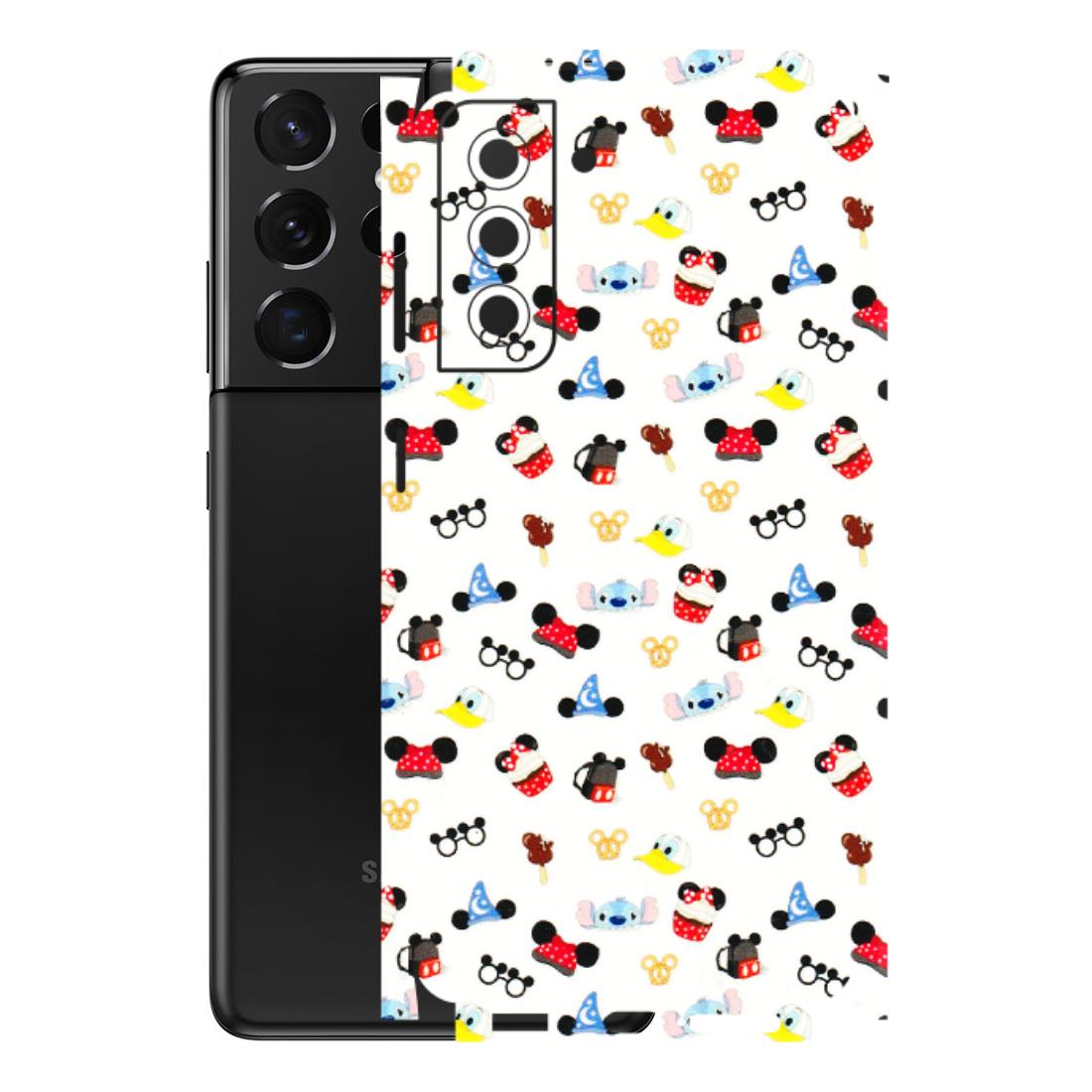 Samsung A/S Series Phone Skins (All Models) - Minnie Mouse & Donald Doodles s - 3D Embossed Finish (L-194) Samsung Galaxy S21 5G