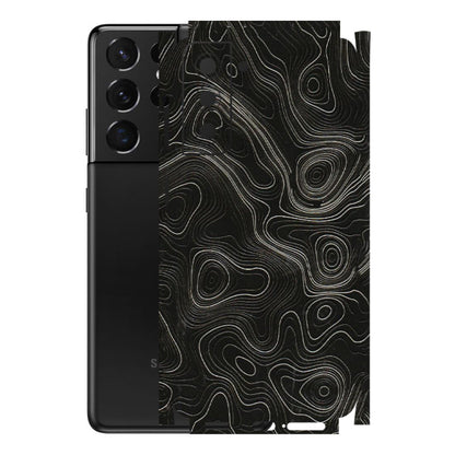 Samsung A/S Series Phone Skins (All Models) - Black Swirl - 3D Embossed Finish (L-196) Samsung Galaxy S21 5G