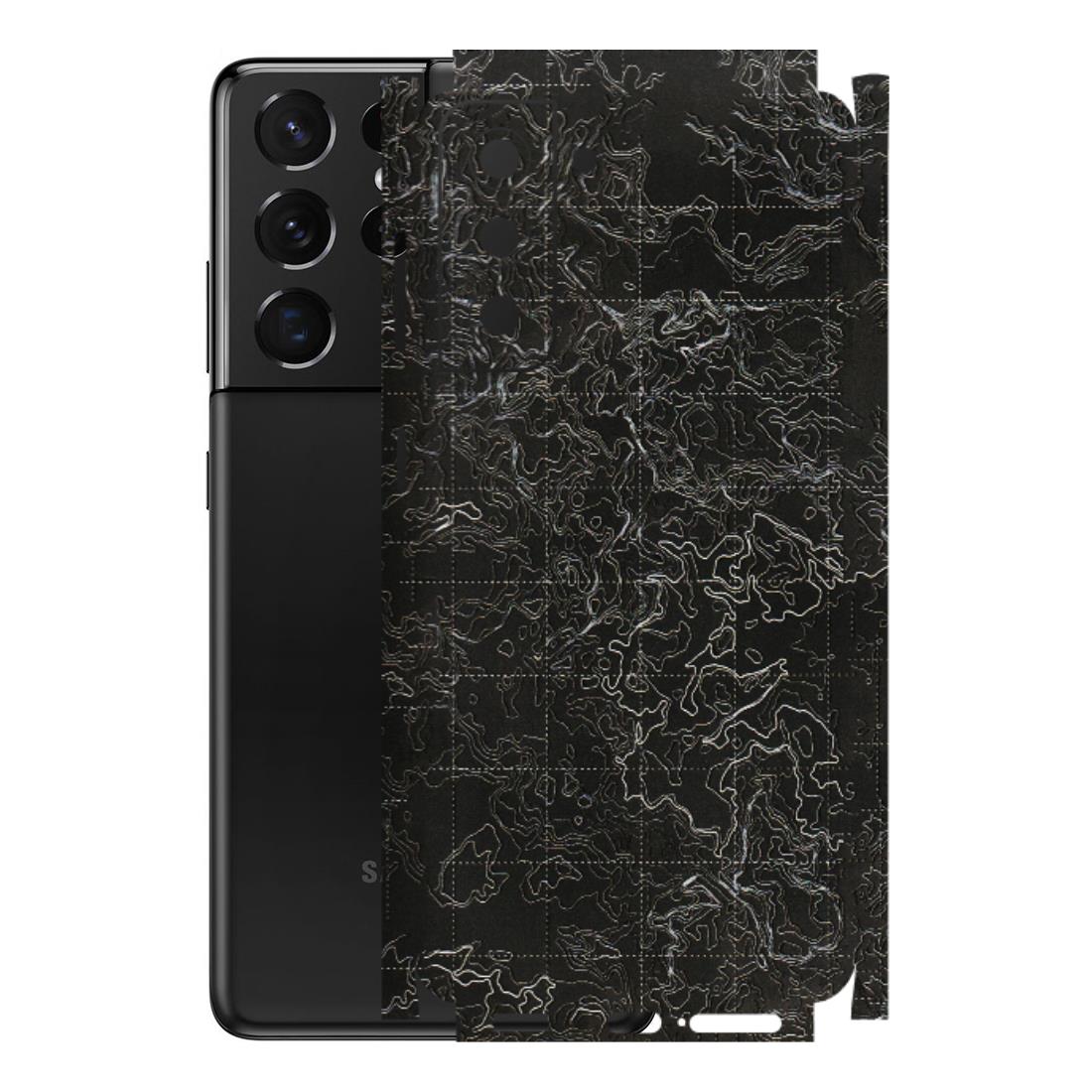 Samsung A/S Series Phone Skins (All Models) - Black map Texture - 3D Embossed Finish (L-201) Samsung Galaxy S21 5G