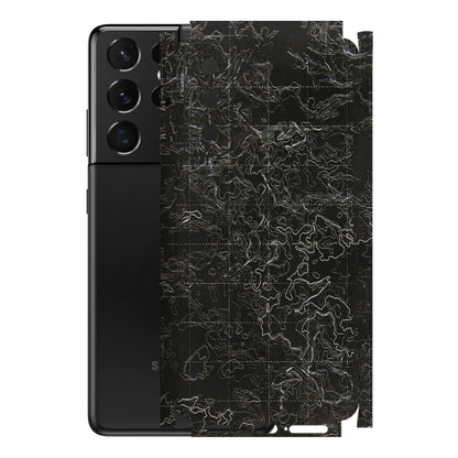 Samsung A/S Series Phone Skins (All Models) - Black map Texture - 3D Embossed Finish (L-201) Samsung Galaxy S21 5G