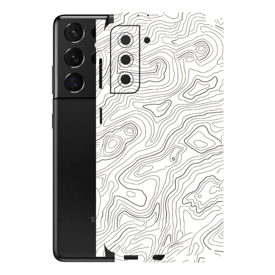 Samsung A/S Series Phone Skins (All Models) - White Black Swirls - 3D Embossed Finish (L-219) Samsung Galaxy S21 5G