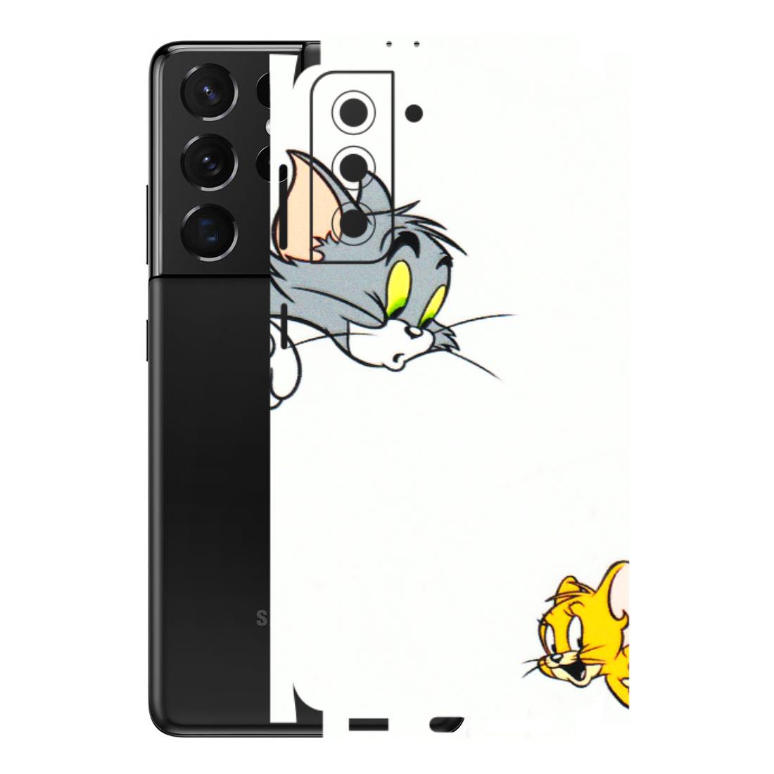 Samsung A/S Series Phone Skins (All Models) - Cute Tom And Jerry - 3D Embossed Finish (L-220) Samsung Galaxy S21 5G