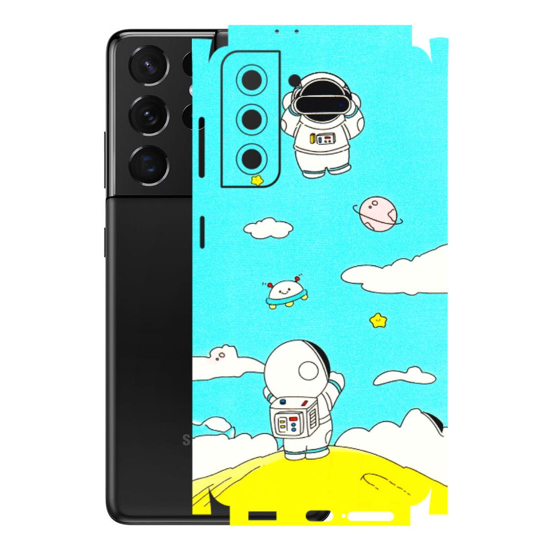Samsung A/S Series Phone Skins (All Models) - Blue Skies Astro Float - 3D Embossed Finish (L-230) Samsung Galaxy S21 5G