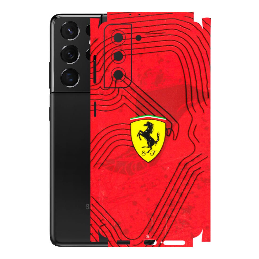 Samsung A/S Series Phone Skins (All Models) - Red Ferrari Logo Stylish - 3D Embossed Finish (L-238) Samsung Galaxy S21 5G