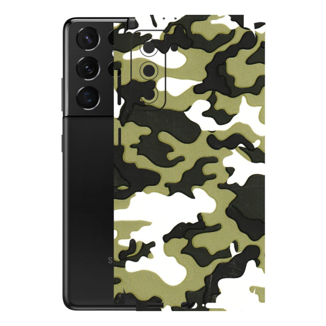 Samsung A/S Series Phone Skins (All Models) - Camouflages White And Green - 3D Embossed Finish (L-243) Samsung Galaxy S21 5G