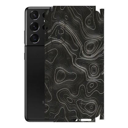 Samsung A/S Series Phone Skins (All Models) - Abstract White Line Map - 3D Embossed Finish (L-269) Samsung Galaxy S21 5G