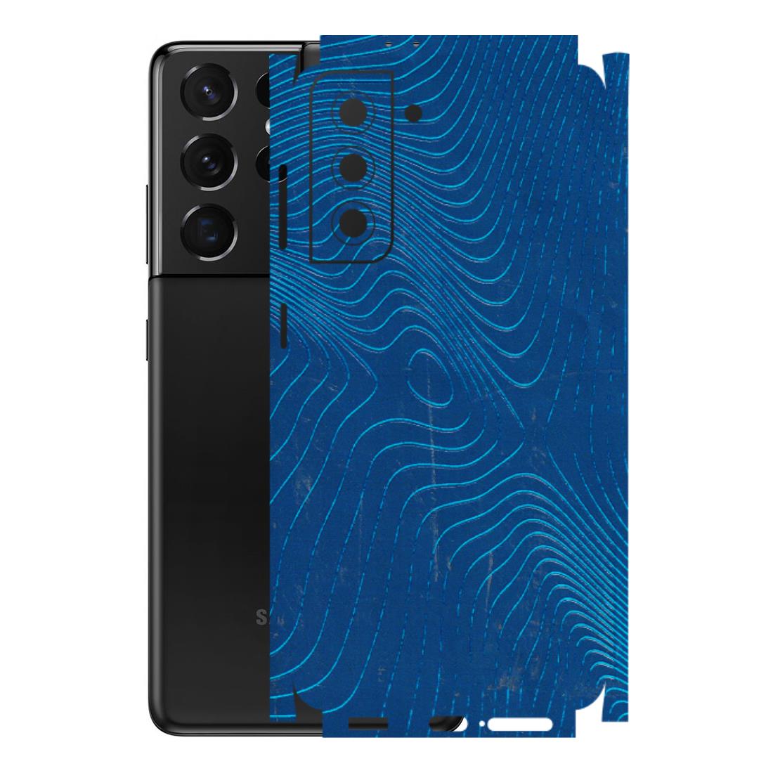 Samsung A/S Series Phone Skins (All Models) - Abstract Blue Line Map - 3D Embossed Finish (L-272) Samsung Galaxy S21 5G