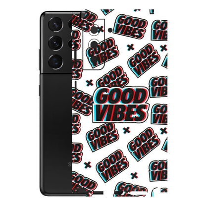 Samsung A/S Series Phone Skins (All Models) - Good Vibes - 3D Embossed Finish (L-282) Samsung Galaxy S21 5G