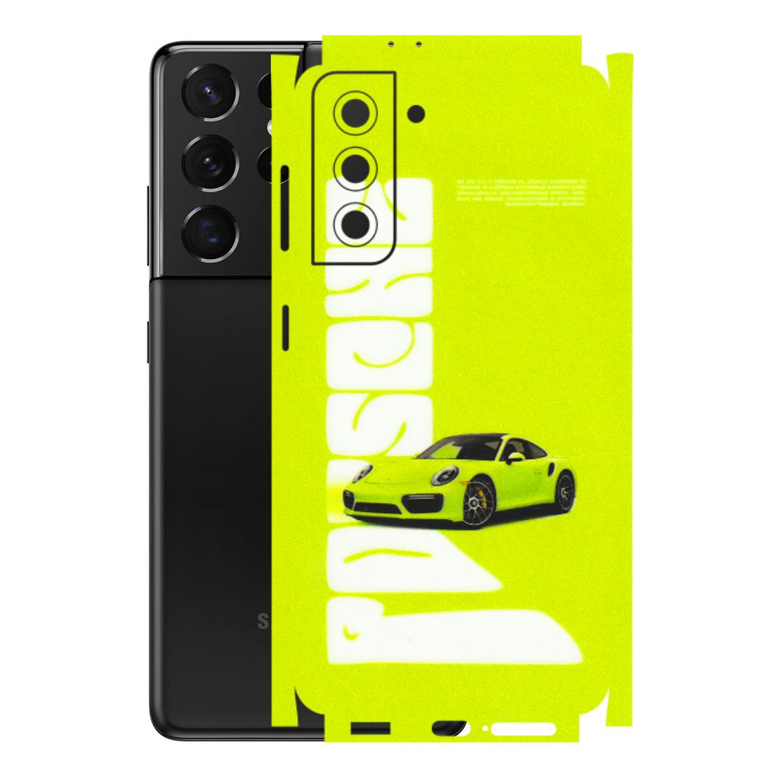 Samsung A/S Series Phone Skins (All Models) - Lime Green Porche - 3D Embossed Finish (L-30) Samsung Galaxy S21 5G