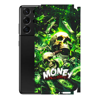 Samsung A/S Series Phone Skins (All Models) - Skull Money - 3D Embossed Finish (L-303) Samsung Galaxy S21 5G