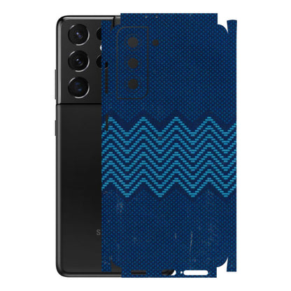 Samsung A/S Series Phone Skins (All Models) - Blue Sober Waves - 3D Embossed Finish (L-306) Samsung Galaxy S21 5G