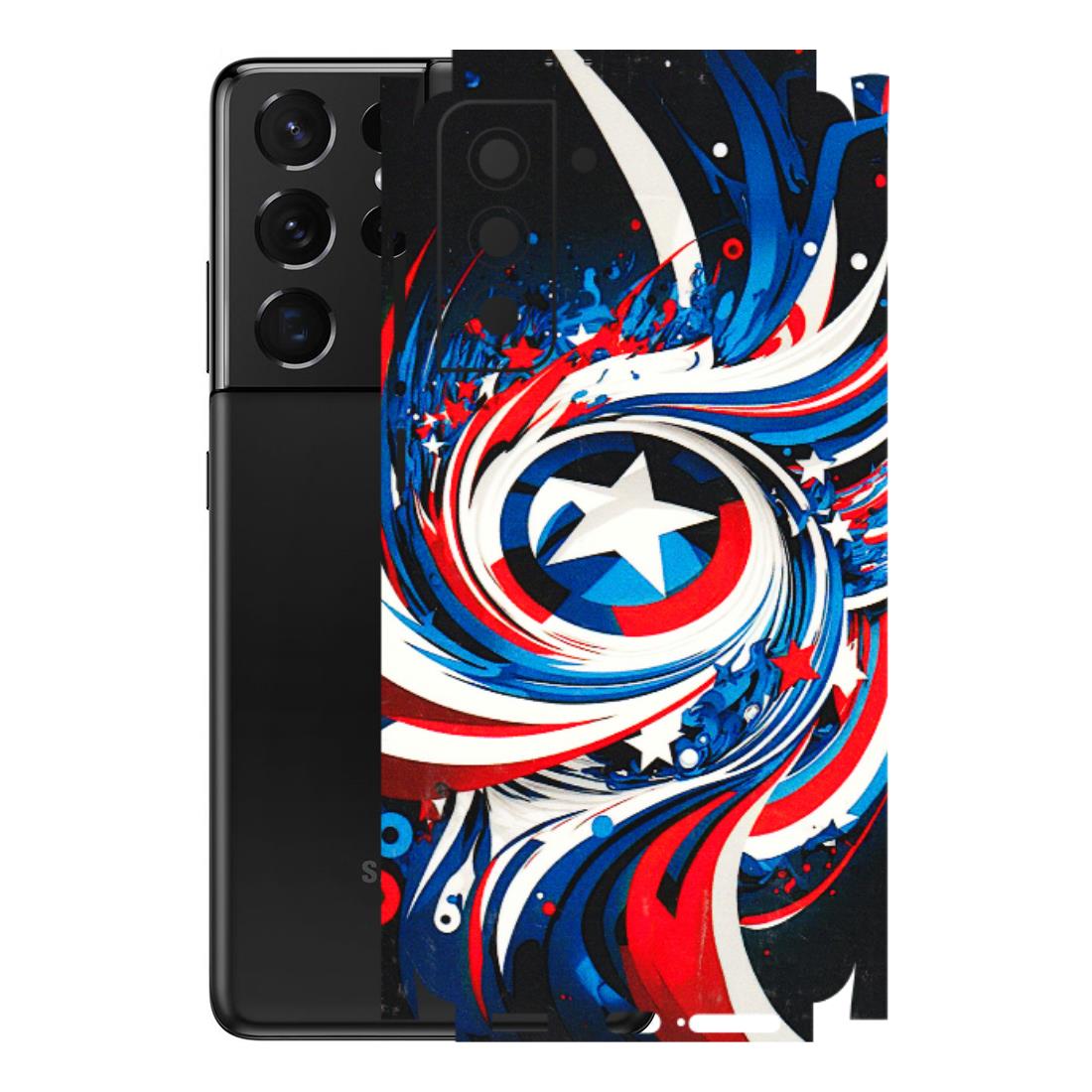 Samsung A/S Series Phone Skins (All Models) - Captain America Logo - 3D Embossed Finish (L-307) Samsung Galaxy S21 5G