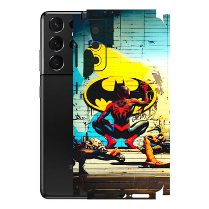 Samsung A/S Series Phone Skins (All Models) - New Spiderman Bat Logo - 3D Embossed Finish (L-309) Samsung Galaxy S21 5G