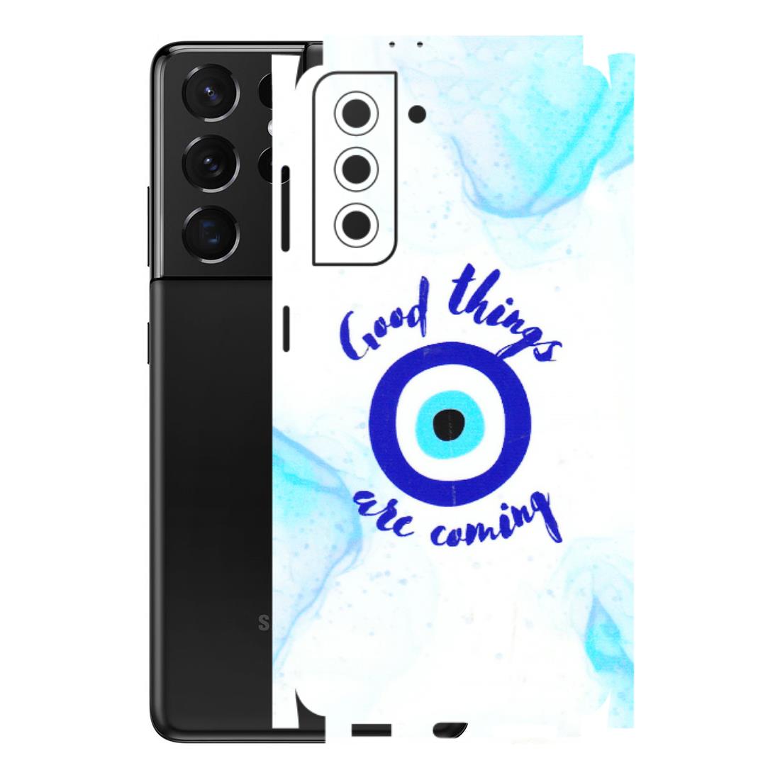 Samsung A/S Series Phone Skins (All Models) - Evil Eye Good Things Are Coming - 3D Embossed Finish (L-322) Samsung Galaxy S21 5G