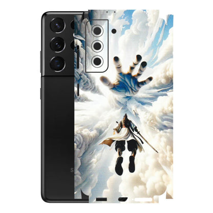 Samsung A/S Series Phone Skins (All Models) - Big Hand With Monkey King - 3D Embossed Finish (L-323) Samsung Galaxy S21 5G
