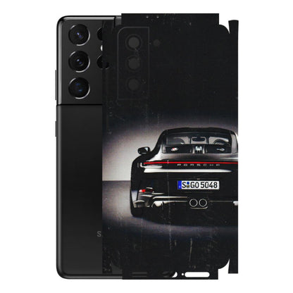 Samsung A/S Series Phone Skins (All Models) - New Black Porsche GT3 - 3D Embossed Finish (L-327) Samsung Galaxy S21 5G