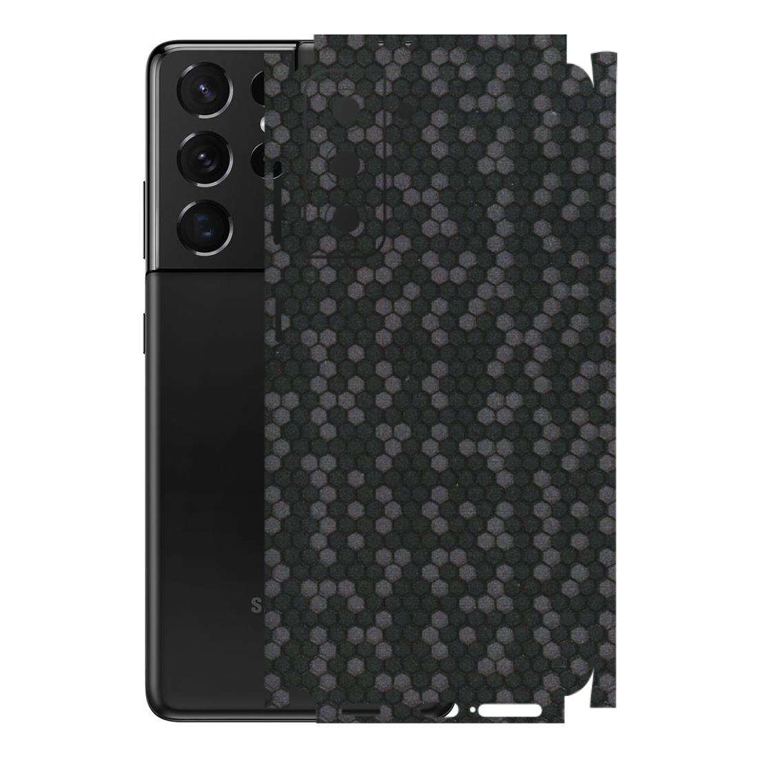 Samsung A/S Series Phone Skins (All Models) - Black Grey Honeycomb Sober - 3D Embossed Finish (L-85) Samsung Galaxy S21 5G