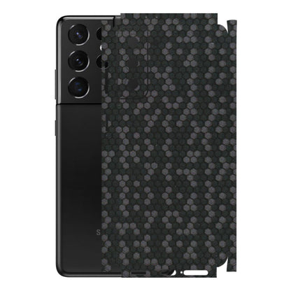 Samsung A/S Series Phone Skins (All Models) - Black Grey Honeycomb Sober - 3D Embossed Finish (L-85) Samsung Galaxy S21 5G