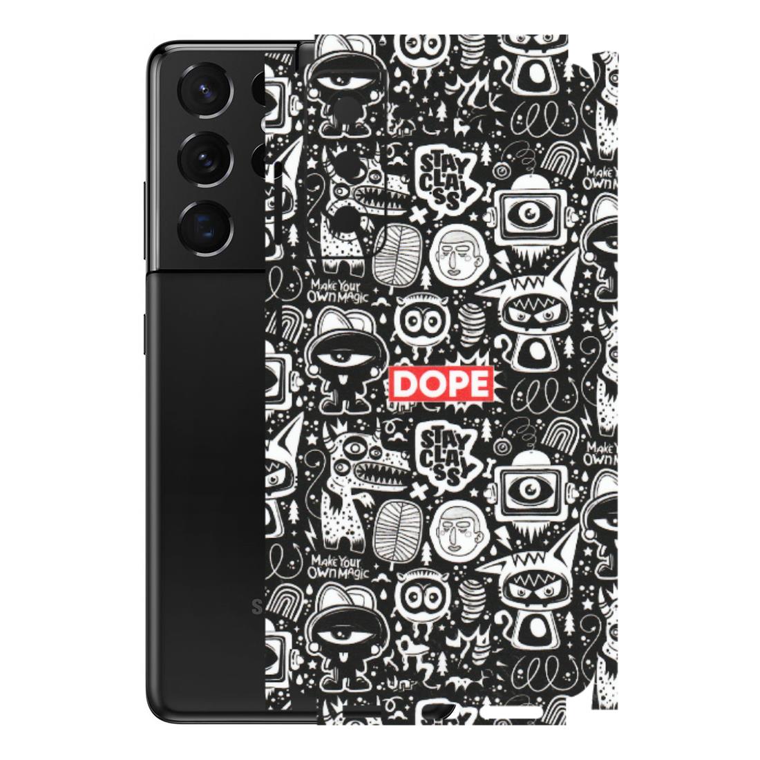 Samsung A/S Series Phone Skins (All Models) - Dope Stay Classy Black Doodles - Matte Finish (M-126) Samsung Galaxy S21 5G