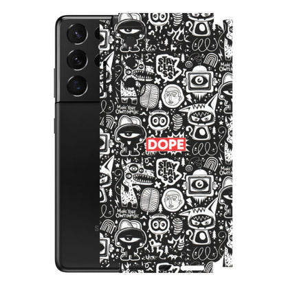 Samsung A/S Series Phone Skins (All Models) - Dope Stay Classy Black Doodles - Matte Finish (M-126) Samsung Galaxy S21 5G