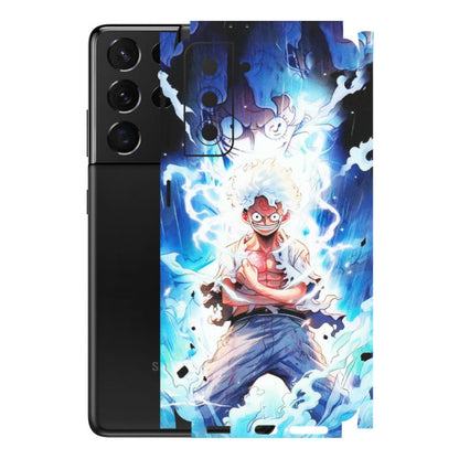Samsung A/S Series Phone Skins (All Models) - Blue Thunder Luffy Anime - Matte Finish (M-132) Samsung Galaxy S21 5G