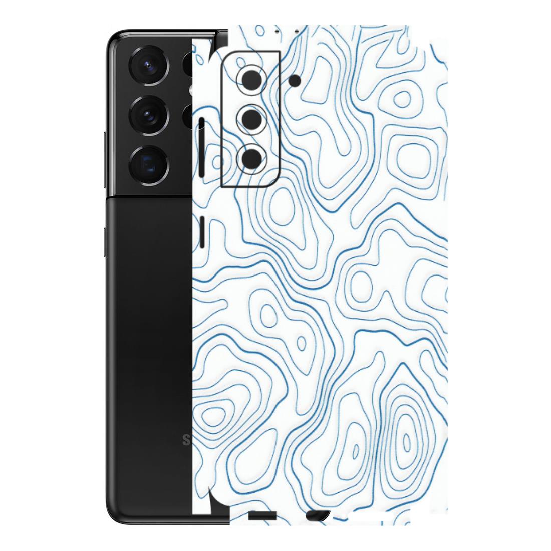 Samsung A/S Series Phone Skins (All Models) - Blue And White Swirls - Matte Finish (M-139) Samsung Galaxy S21 5G