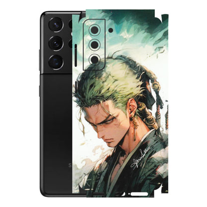 Samsung A/S Series Phone Skins (All Models) - New Roronoa Zoro One Picece Anime - Matte Finish (M-140) Samsung Galaxy S21 5G