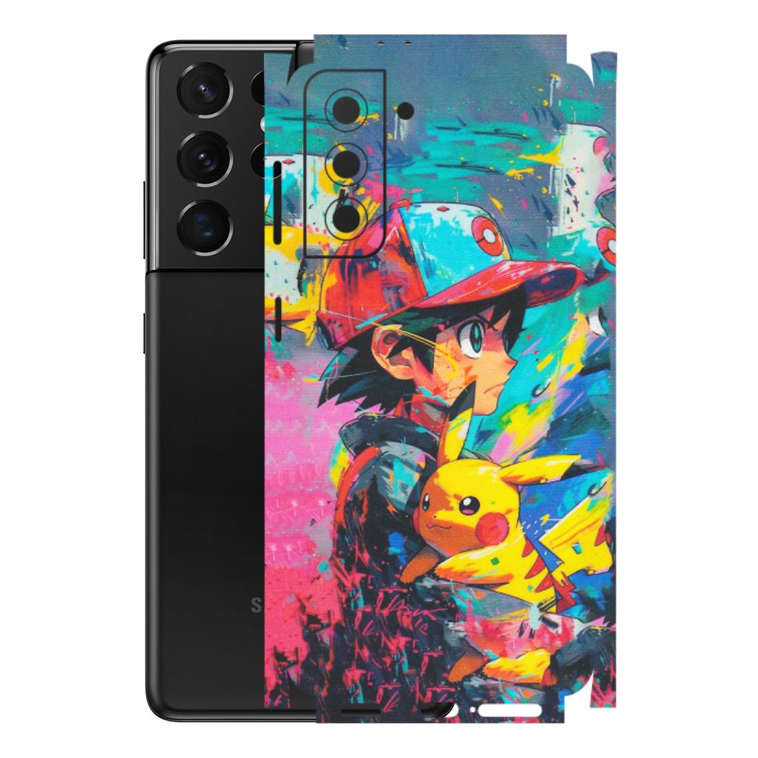 Samsung A/S Series Phone Skins (All Models) - Ash & Pikachu - Matte Finish (M-26) Samsung Galaxy S21 5G