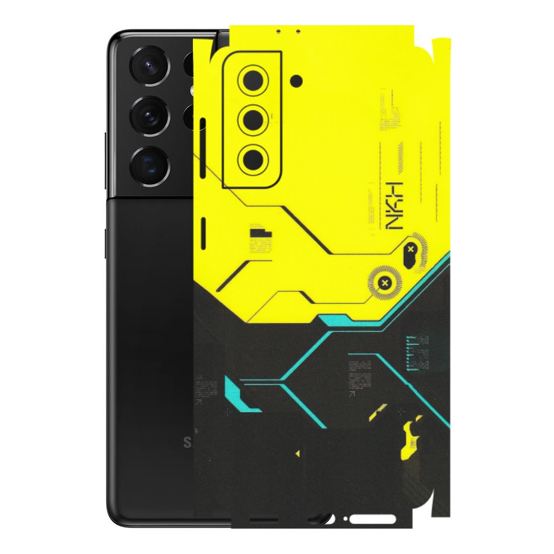 Samsung A/S Series Phone Skins (All Models) - Black Yellow Technica - Matte Finish (M-53) Samsung Galaxy S21 5G