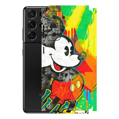 Samsung A/S Series Phone Skins (All Models) - Multiple Mickey With Colourful Texture - Matte Finish (M-84) Samsung Galaxy S21 5G
