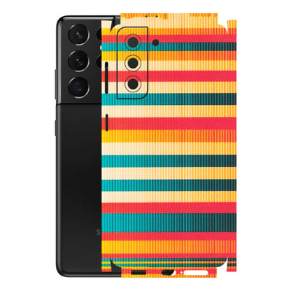 Samsung A/S Series Phone Skins (All Models) - Colourful Stripes Soothing Effect - Matte Finish (M-86) Samsung Galaxy S21 5G