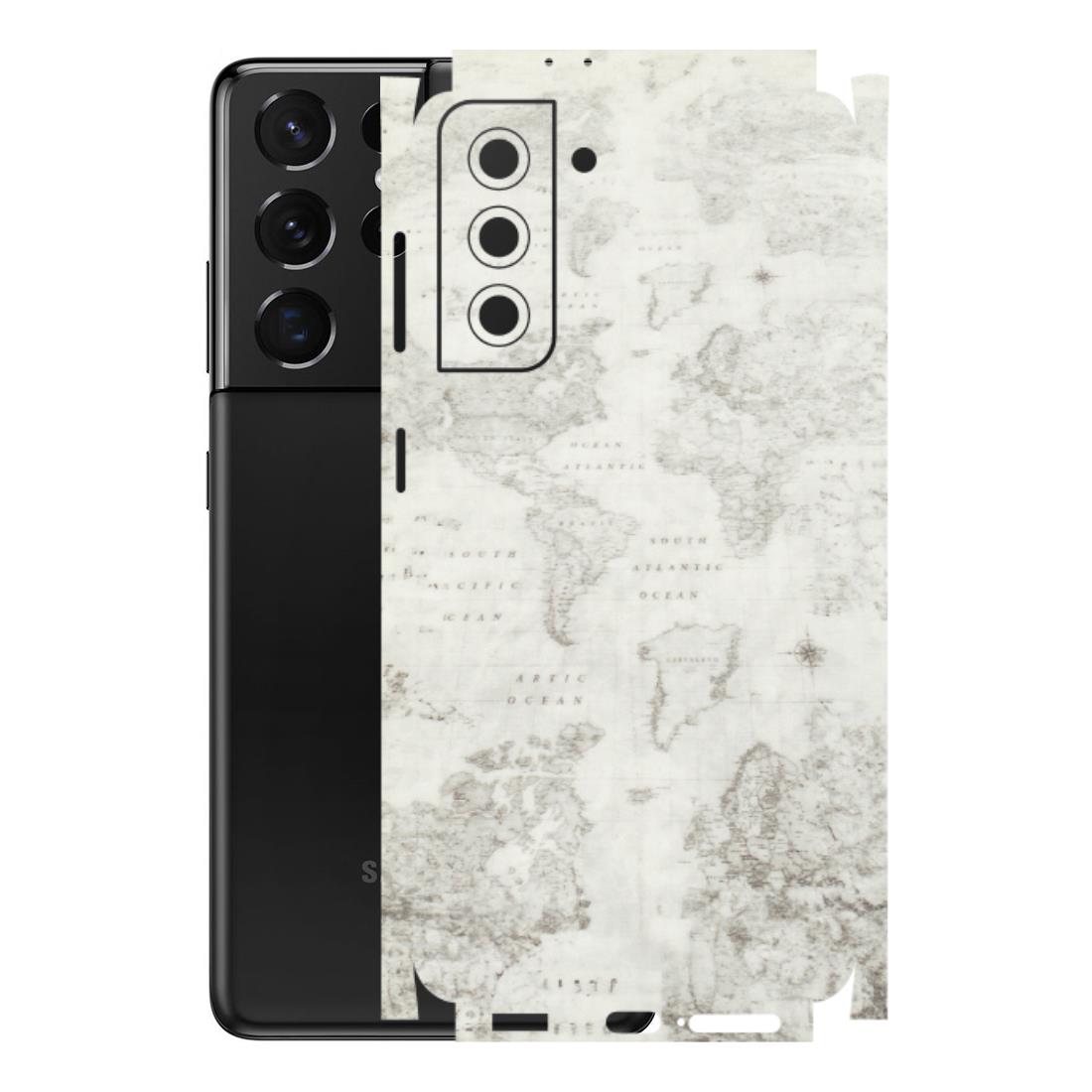 Samsung A/S Series Phone Skins (All Models) - World Travel Map - Transparent Finish (T-04) Samsung Galaxy S21 5G