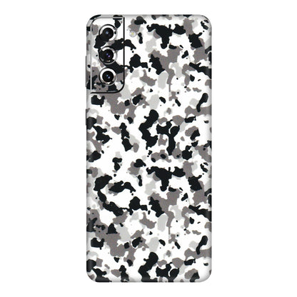 Samsung A/S Series Phone Skins (All Models) - White Black Camouflage - 3D Embossed Finish (L-18) Samsung Galaxy S21 5G