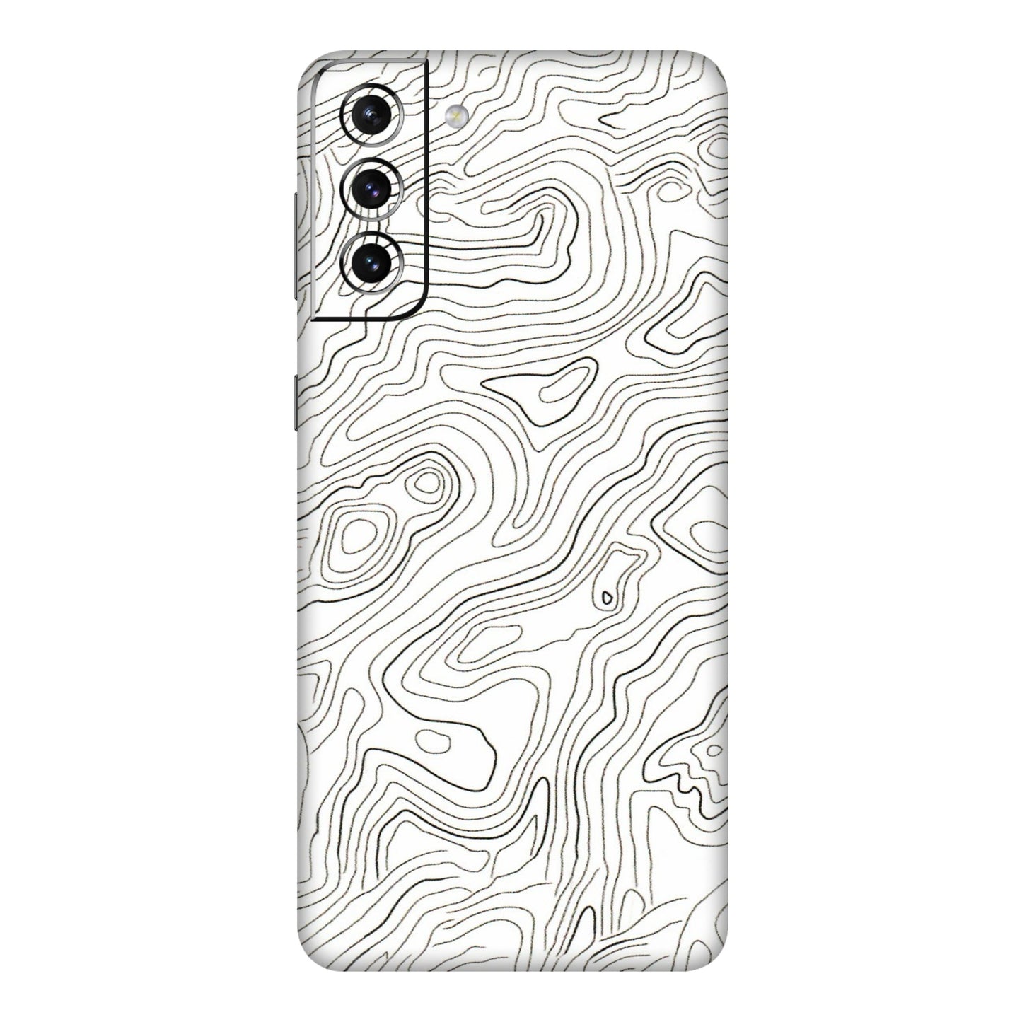 Samsung A/S Series Phone Skins (All Models) - White Black Swirls - 3D Embossed Finish (L-219) Samsung Galaxy S21 5G