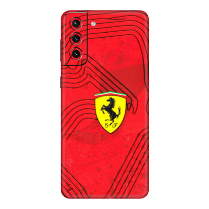 Samsung A/S Series Phone Skins (All Models) - Red Ferrari Logo Stylish - 3D Embossed Finish (L-238) Samsung Galaxy S21 5G