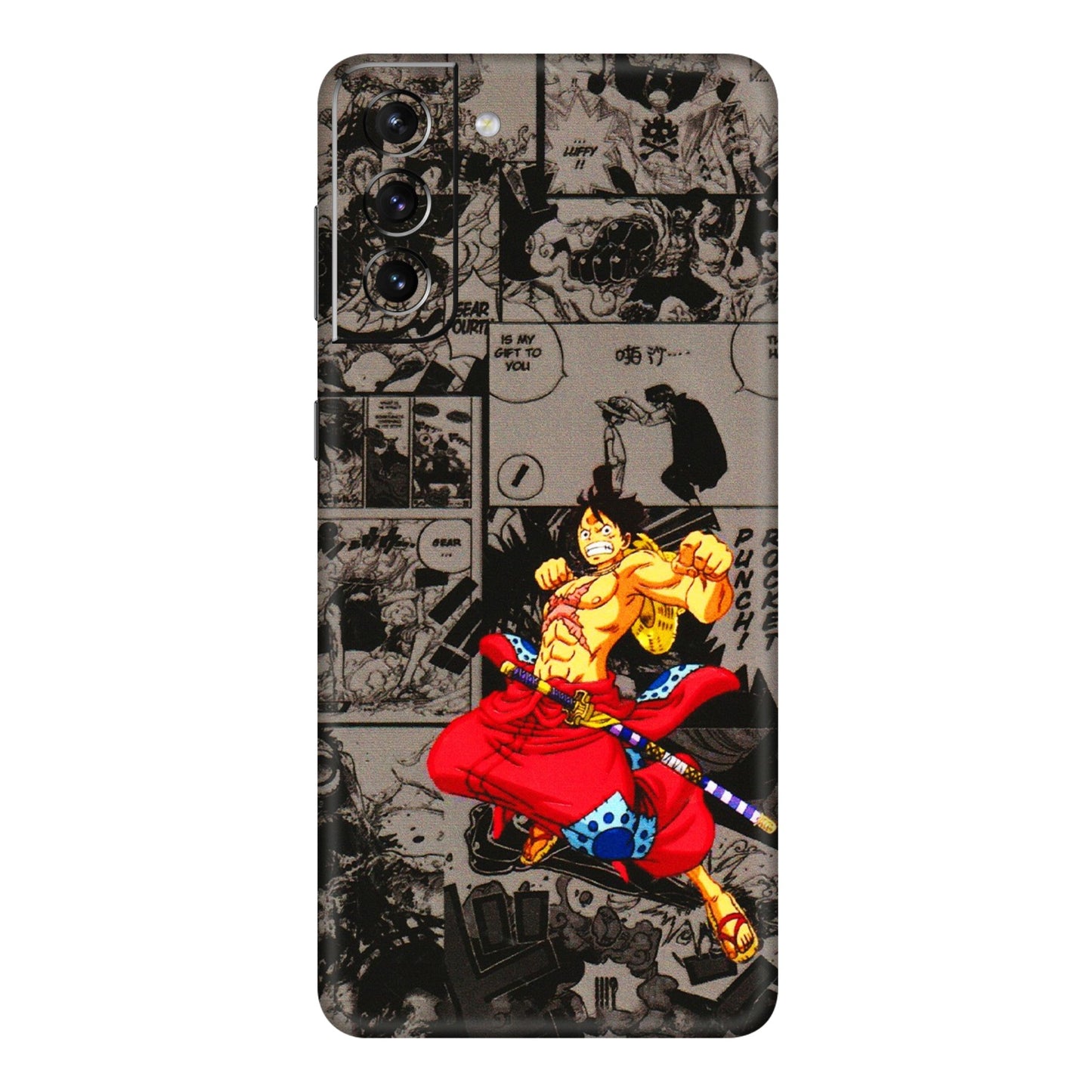 Samsung A/S Series Phone Skins (All Models) - One Piece Rocket Punch Manga - 3D Embossed Finish (L-25) Samsung Galaxy S21 5G