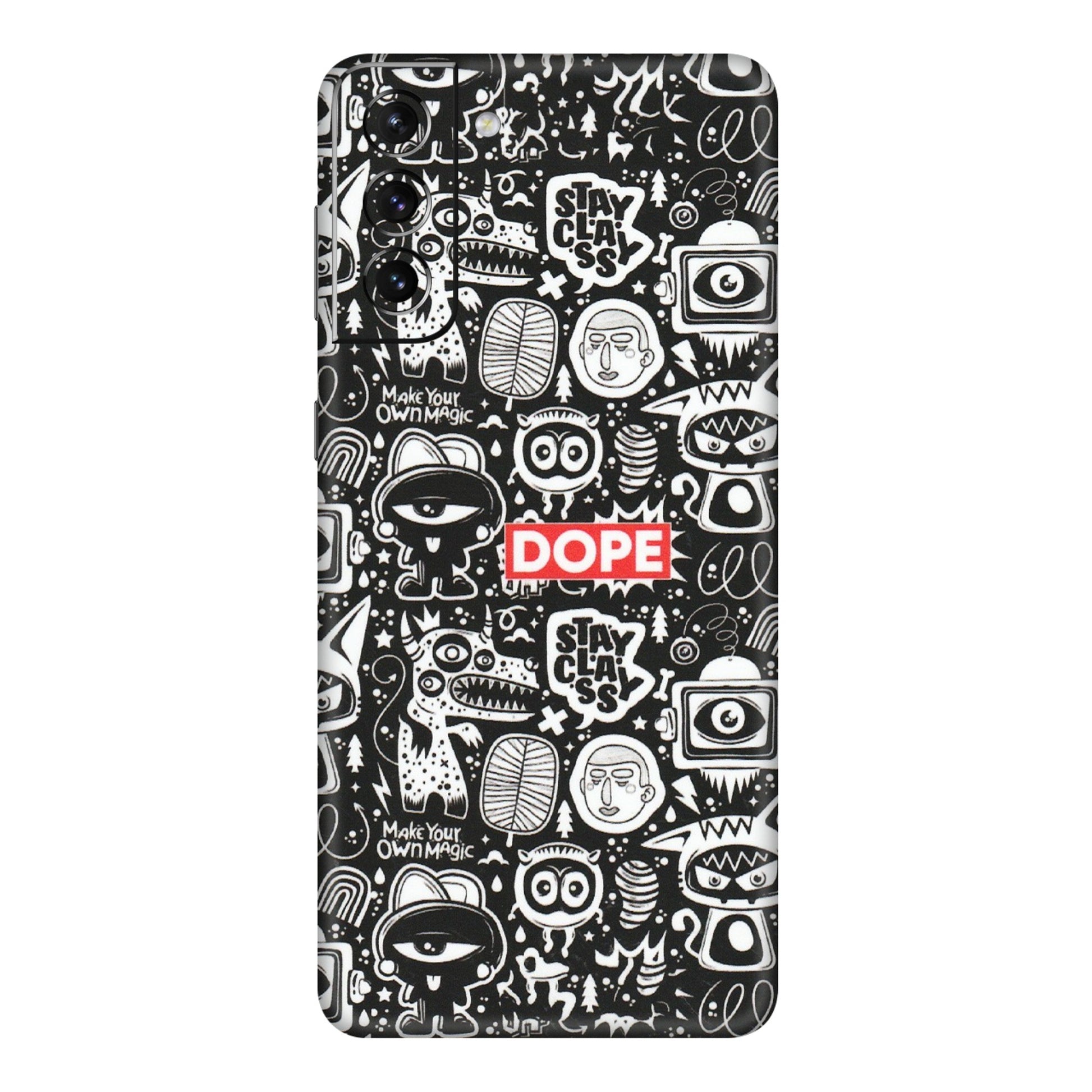 Samsung A/S Series Phone Skins (All Models) - Dope Stay Classy Black Doodles - Matte Finish (M-126) Samsung Galaxy S21 5G