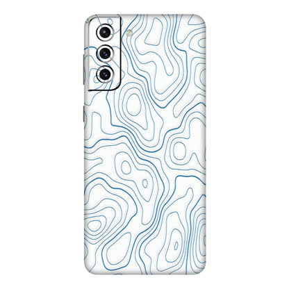 Samsung A/S Series Phone Skins (All Models) - Blue And White Swirls - Matte Finish (M-139) Samsung Galaxy S21 5G