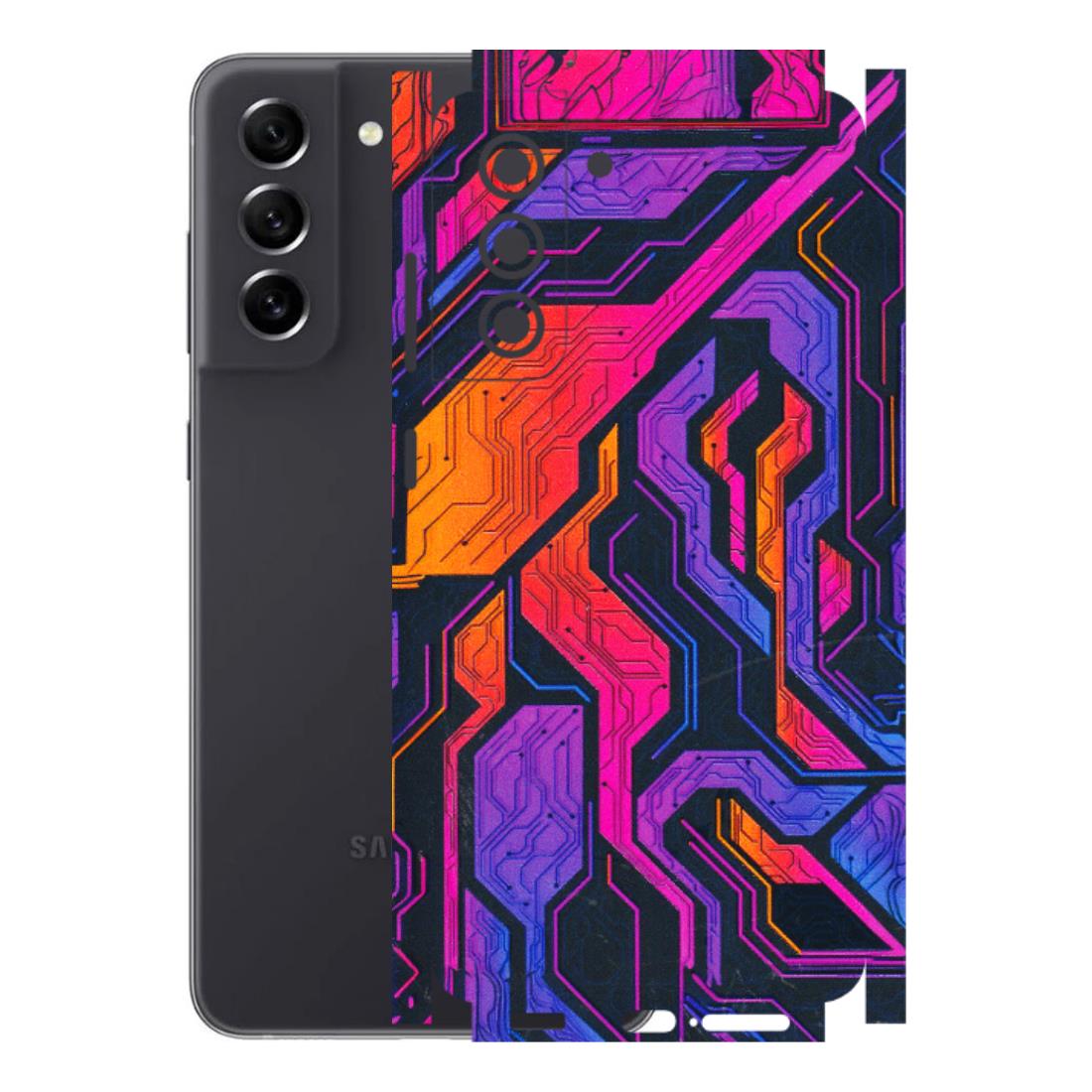Samsung A/S Series Phone Skins (All Models) - Tech Circuits Futuristic - 3D Embossed Finish (L-07) Samsung Galaxy S21 FE 5G