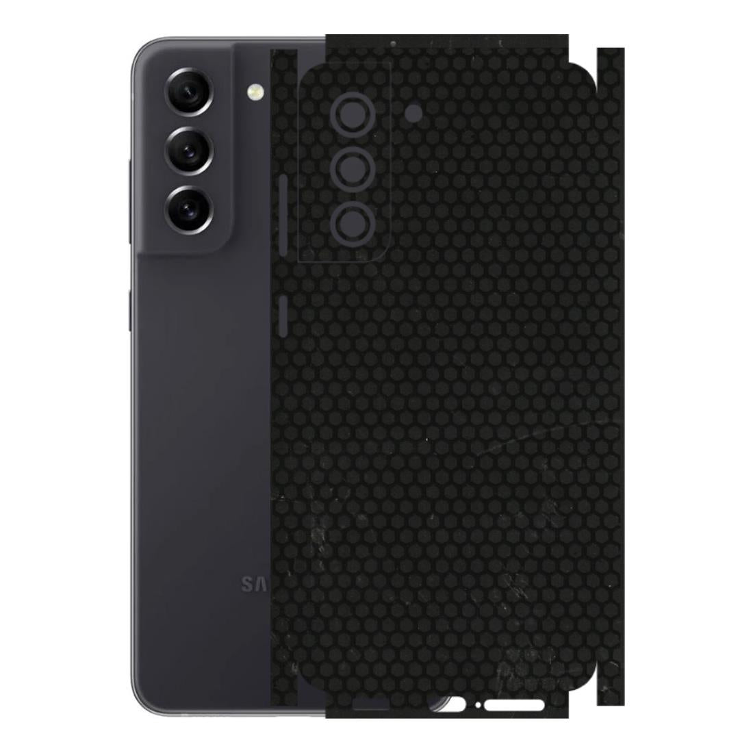 Samsung A/S Series Phone Skins (All Models) - Black honeycomb - 3D Embossed Finish (L-114) Samsung Galaxy S21 FE 5G