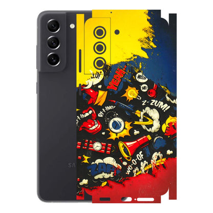 Samsung A/S Series Phone Skins (All Models) - Pacific Doodle Art - 3D Embossed Finish (L-120) Samsung Galaxy S21 FE 5G