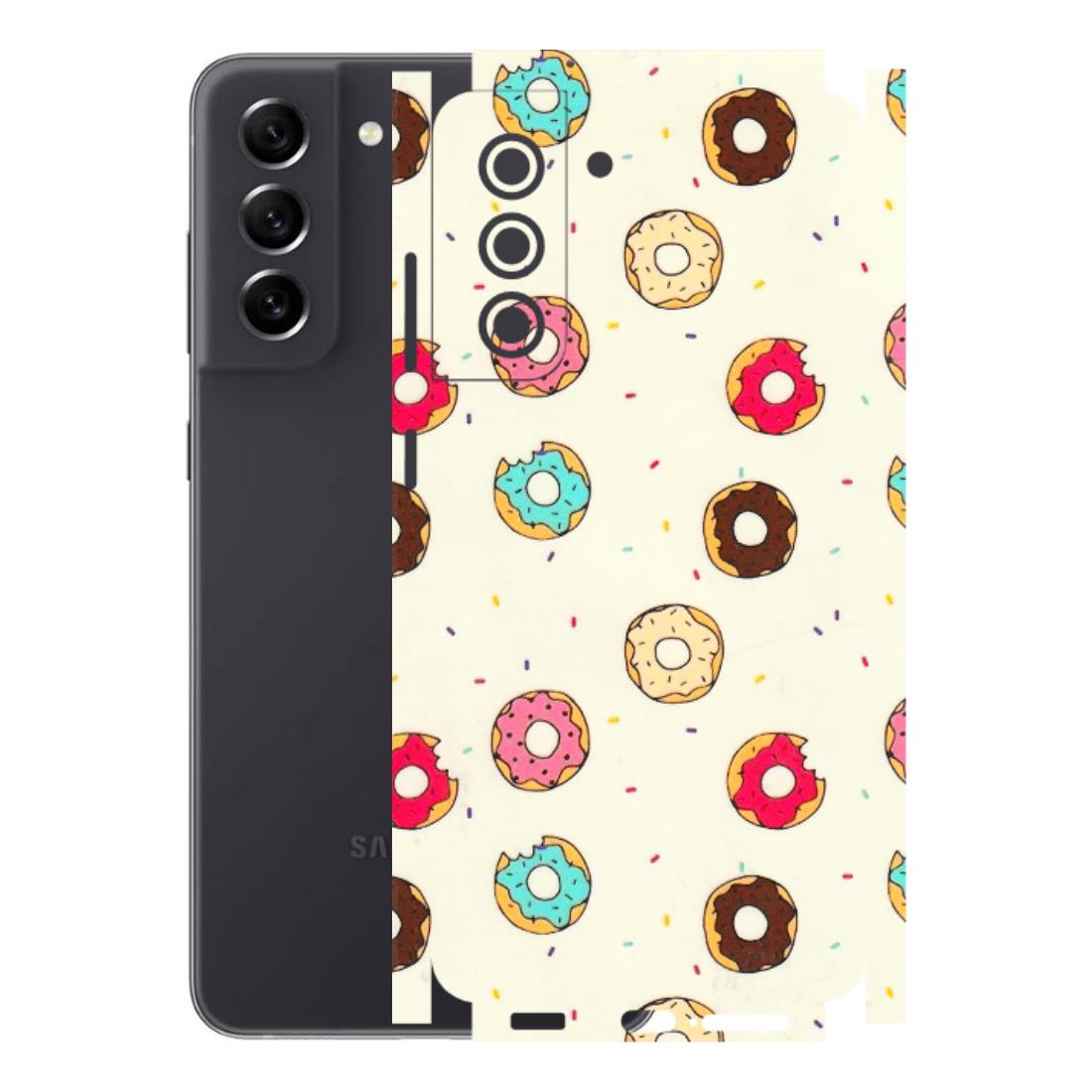 Samsung A/S Series Phone Skins (All Models) - Mini Donuts Doodle Art - 3D Embossed Finish (L-122) Samsung Galaxy S21 FE 5G