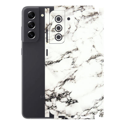 Samsung A/S Series Phone Skins (All Models) - Black and White Marble Texture - 3D Embossed Finish (L-124) Samsung Galaxy S21 FE 5G