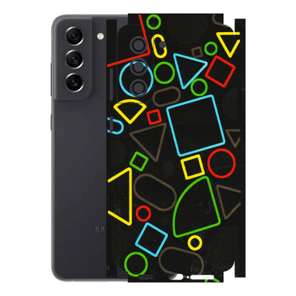 Samsung A/S Series Phone Skins (All Models) - Black Shapes - 3D Embossed Finish (L-131) Samsung Galaxy S21 FE 5G