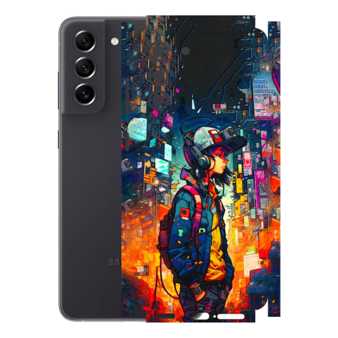 Samsung A/S Series Phone Skins (All Models) - Street Anime Guy - 3D Embossed Finish (L-158) Samsung Galaxy S21 FE 5G